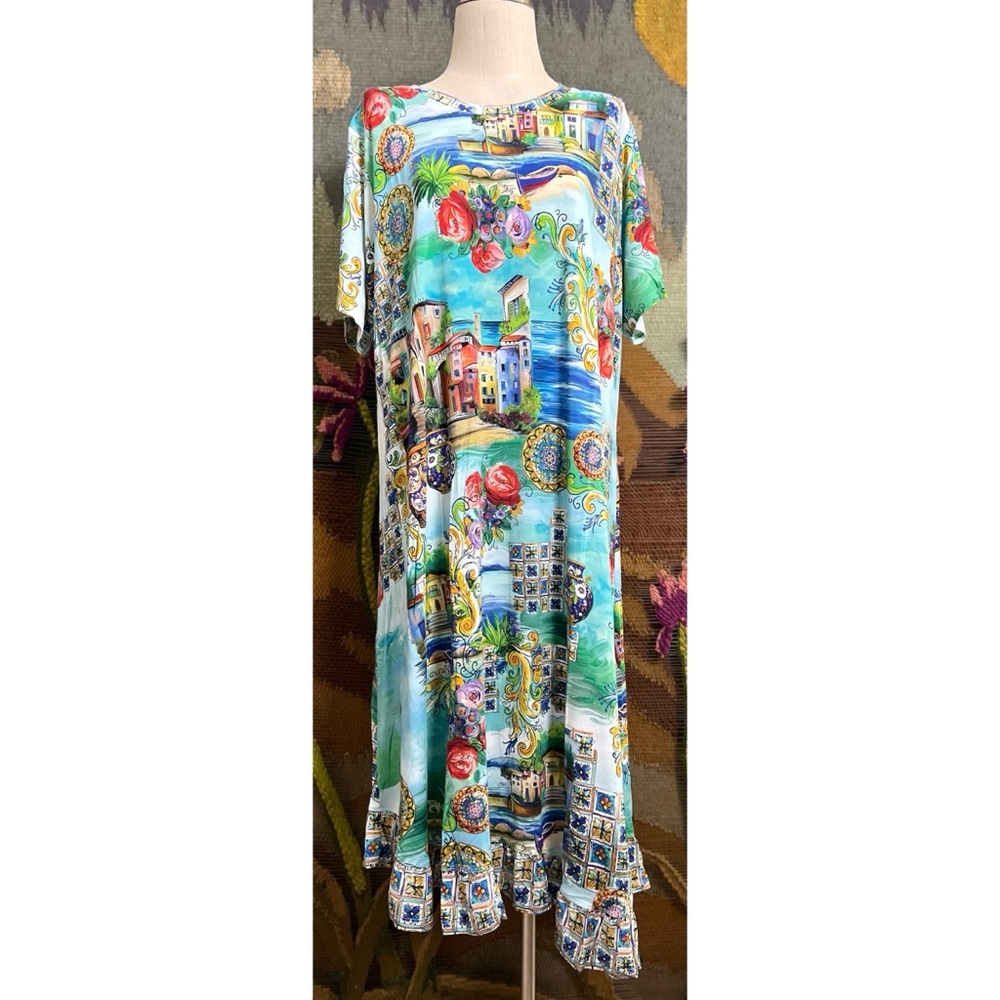 Johnny Was Janie Asymmetrical Dress 2X